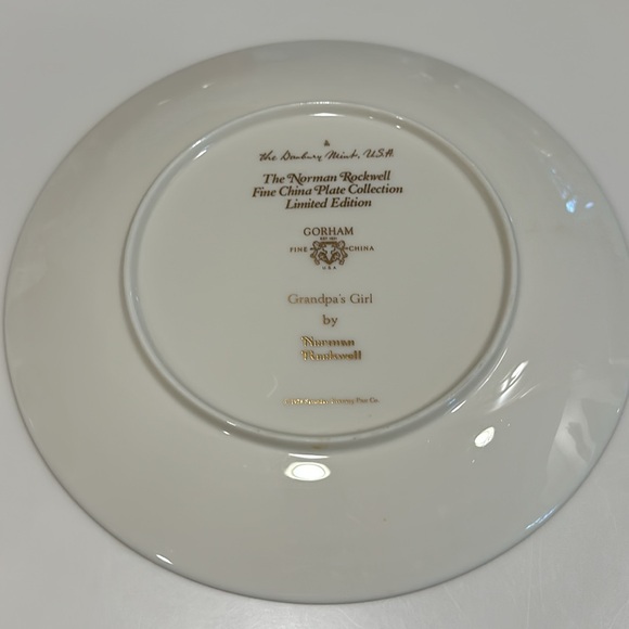 NORMAN ROCKWELL Limited Edition Danbury Mint Collectible Plate “Grandpa’s Girl” - Picture 2 of 8